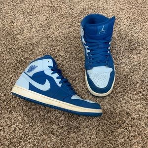 Men’s Air Jordan 1 Mid Team Royal Ice Blue White